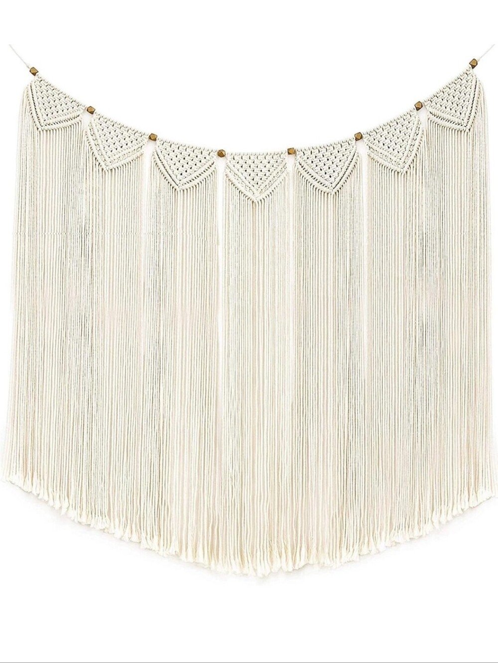 Boho Macrame Wall Hanging Garland in Ivory